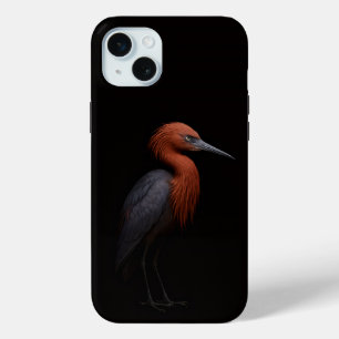 Coque iPhone 15 Mini Noir 4 Luxe, Reddish Egret iPhone 15 Plus