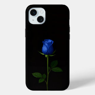 Coque iPhone 15 Mini Noir 4 Luxe, Rose Bleu de Minuit iPhone 15 Plus