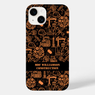 Coque Pour iPhone 14 noir Architectural Blueprint Motif ingénieur