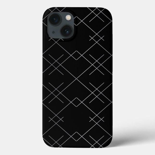 Coques Case-Mate iPhone Noir argenté, cool, élégant, simple motif moderne (Verso)