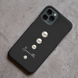 Coque iPhone 15 Pro Max Noir avec élégance Pearl Design