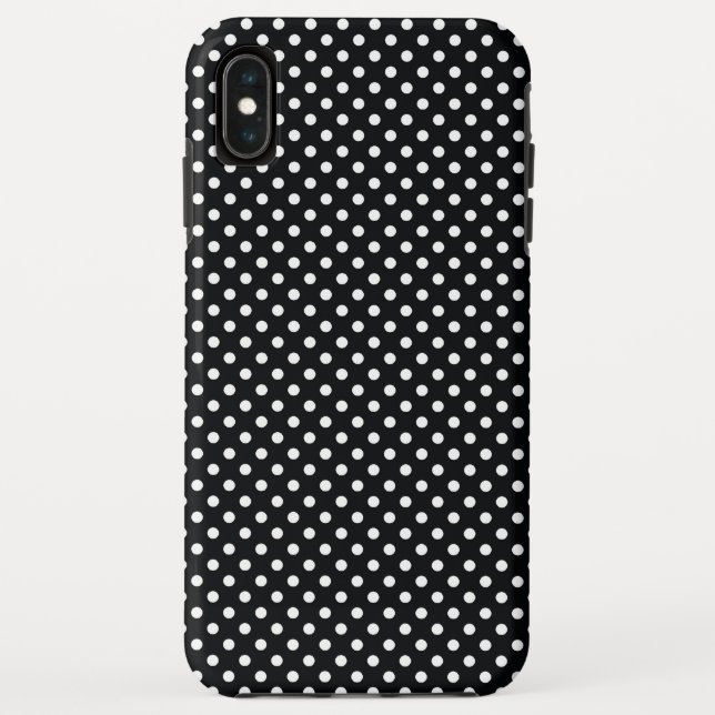 Coques Case-Mate iPhone Noir avec points blancs (Dos)