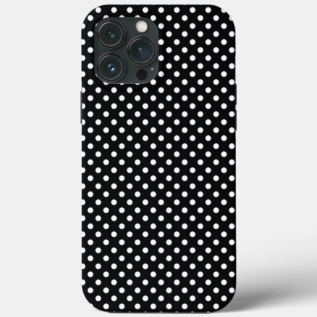 Coques Case-Mate iPhone Noir avec pois blancs (Verso)