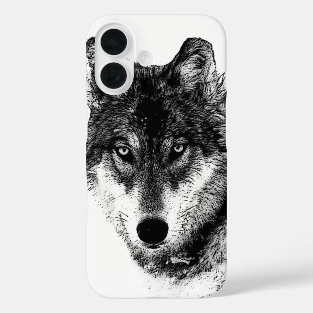 Coques Case-Mate iPhone Noir Blanc Inspiration Wolf Eyes (Verso)