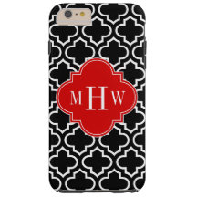 Noir Blanc Marocain #6 Rouge 3 Monogramme initial