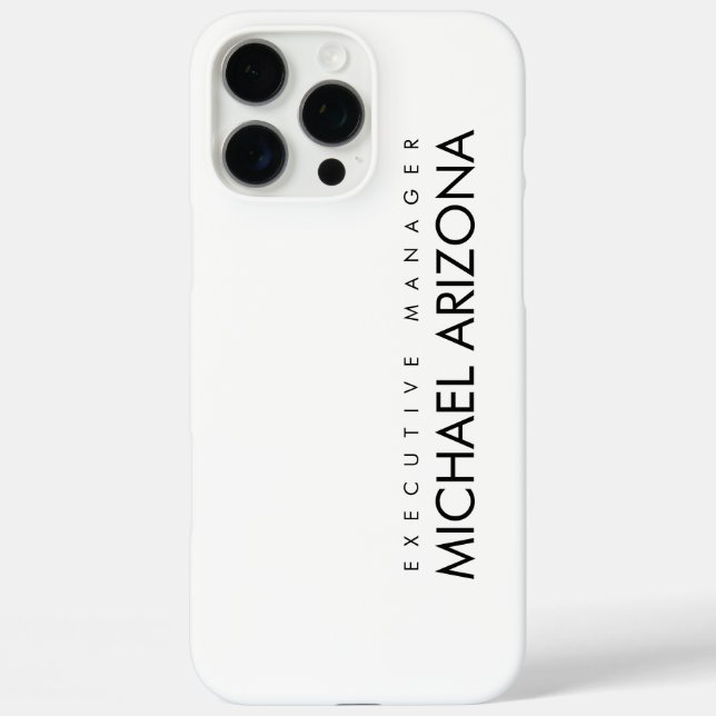 Coques Case-Mate iPhone Noir & Blanc Minimaliste Simple Plaque Moderne (Verso)