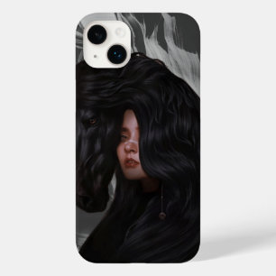 Coque Pour iPhone 14 Plus noir blanc moderne thème fille