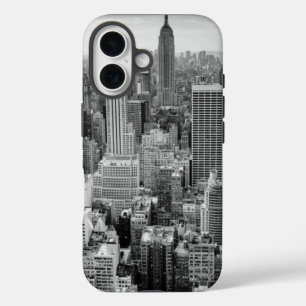 Coque Pour iPhone 16 Noir blanc New York City Skyline