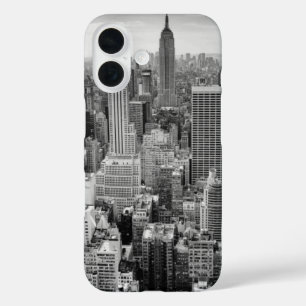 Coque Pour iPhone 16 Noir blanc New York City Skyline