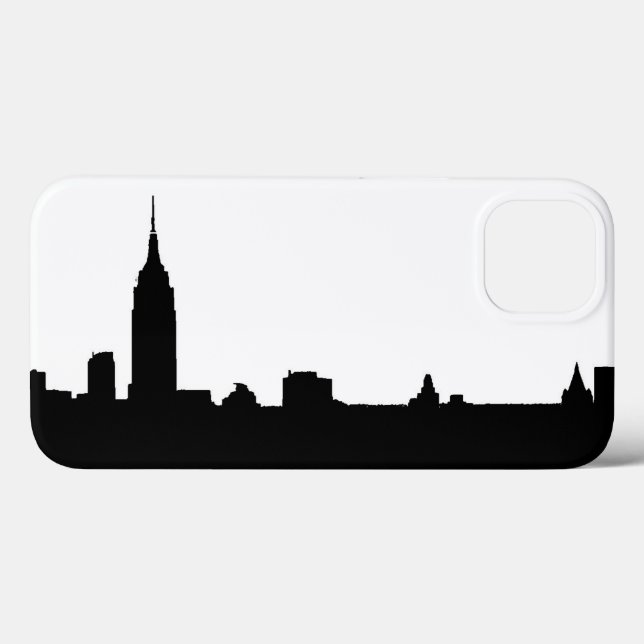 Coques Case-Mate iPhone Noir blanc New York Silhouette (Verso (horizontal))