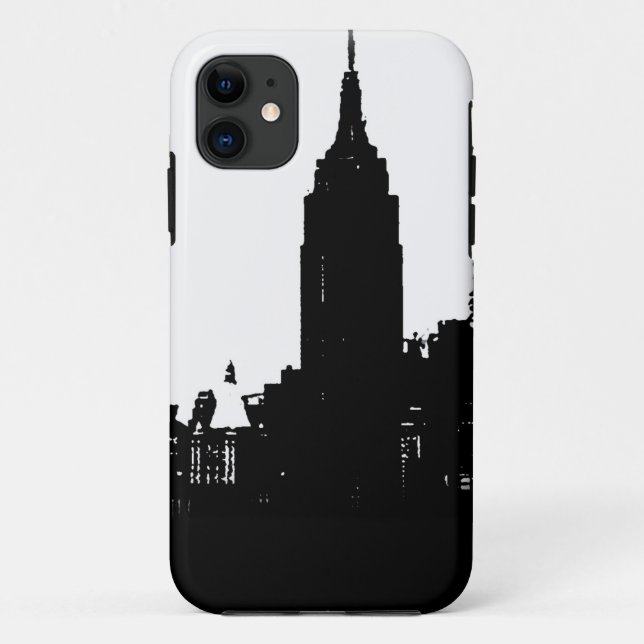 Coques Case-Mate iPhone Noir blanc New York Silhouette (Dos)