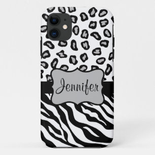 Etui iPhone Case-Mate Noir Blanc Zèbre Leopard Nom de la peau Personnali