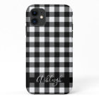 Noir Buffalo Check Plaid Nom personnalisé