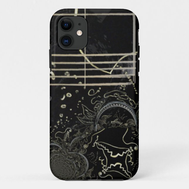 Coques Case-Mate iPhone Noir d'art Abstrait (Dos)