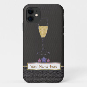 Etui iPhone Case-Mate Noir de chapiteau et de champagne "à peine là "