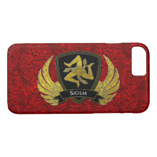 Etui iPhone Case-Mate Noir de Trinacria et rouge siciliens d'or