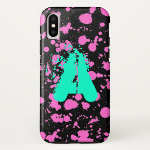 Coques Pour iPhone Noir décoré d'un monogramme et art de peinture