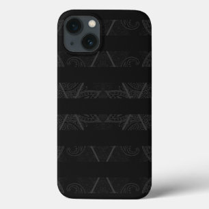 iPhone 13 Coque Noir embelli par Jacquard rayé
