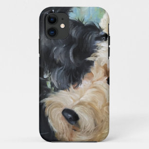 Coque iPhone 11 Noir et art écossais blond comme les blés de
