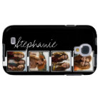 Noir et blanc 4 Carrés photo Collage avec nom