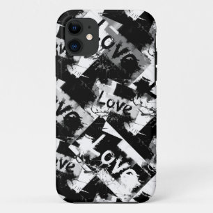 Case-Mate iPhone Case Noir et blanc avec des taches motif d'amour