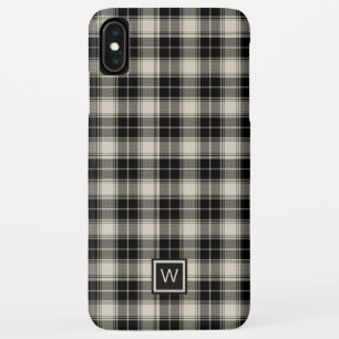 Case-Mate iPhone Case Noir et blanc cassé Plaid avec Monogram