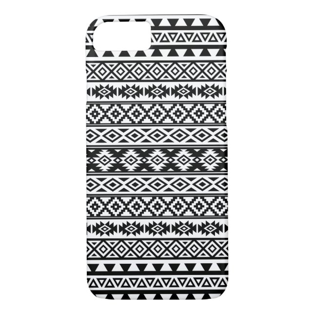 Coques Case-Mate iPhone Noir et blanc de motif stylisés par Aztèque (Dos)