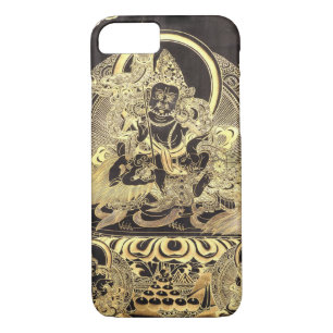 Coque iPhone 7 Noir et cas bouddhiste tibétain de l'iPhone 7