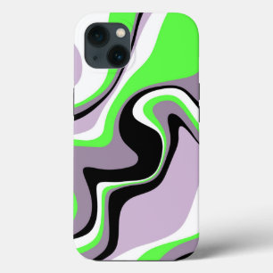 Case-Mate iPhone Case Noir et néon vert fluide Abstrait