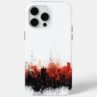 Coque iPhone 15 Pro Max Noir et rouge moderne Urbain
