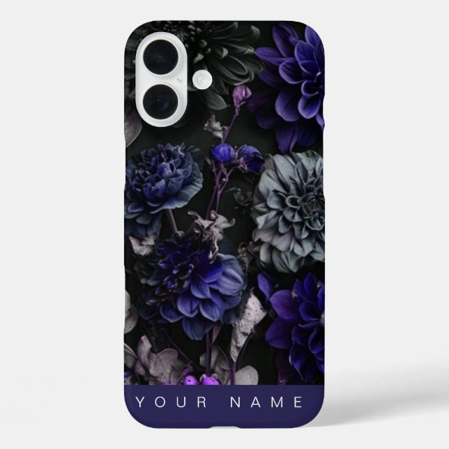 Coques Case-Mate iPhone Noir Garden Blue (Verso)