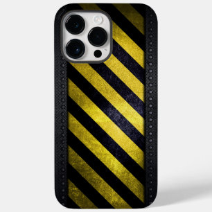 Coque Pour Pour iPhone 14 Pro Max Noir Jaune Danger Stripes Ingénieur de constructio