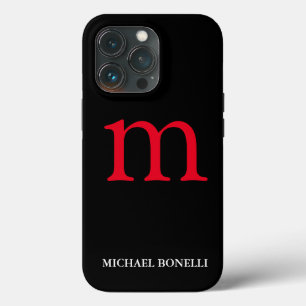 Case-Mate iPhone Case Noir moderne rouge monogramme professionnel