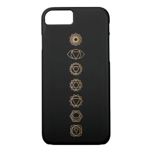 Case-Mate iPhone Case Noir Or Chakras Spirituel