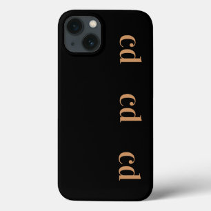 Case-Mate iPhone Case Noir or monogramme initiales moderne