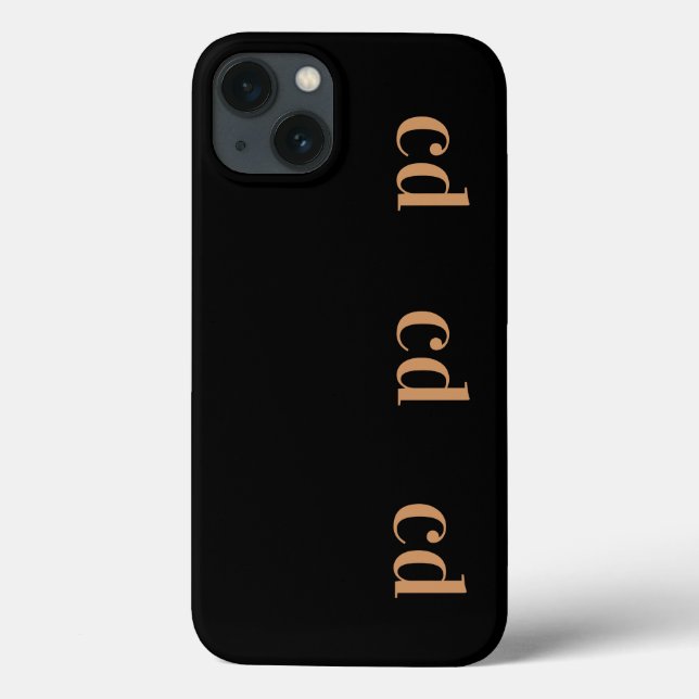 Coques Case-Mate iPhone Noir or monogramme initiales moderne (Verso)