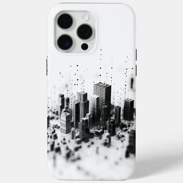 Coques Case-Mate iPhone Noir pointillisme monochromatique architecture de  (Verso)