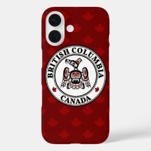 Coque Pour iPhone 16 Noir rouge autochtone Kaigani Thunderbird