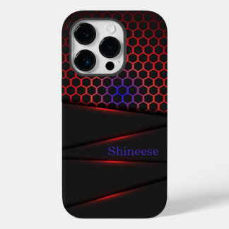 Coque Pour iPhone 14 Pro noir, rouge et...design moderne