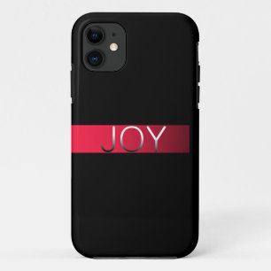 Coques Pour iPhone Noir simple de rose de JOIE