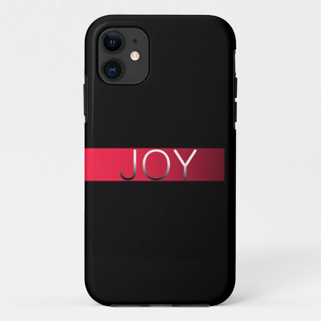 Coques Case-Mate iPhone Noir simple de rose de JOIE (Dos)