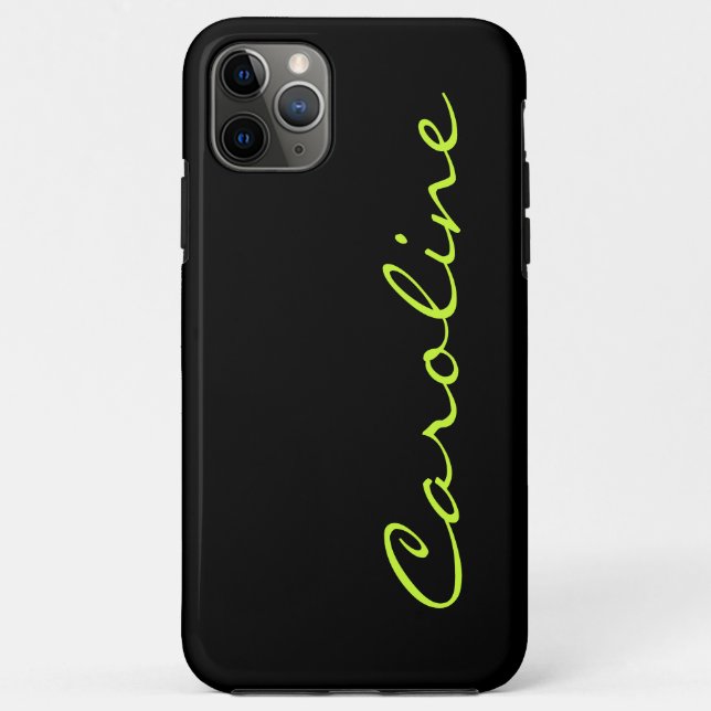 Coques Case-Mate iPhone Noir tendance moderne avec n'importe quel nom (Dos)