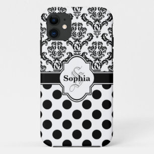 Etui iPhone Case-Mate Noir Vintage Damask mignet Pois i