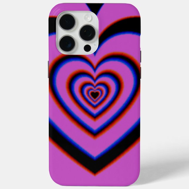 Coques Case-Mate iPhone Noir violet Trippy Hypnotique Motif d'amour du coe (Verso)