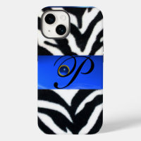 NOIR ZEBRA FUR SAPPHIRE BLEU GEM MONOGRAM,
