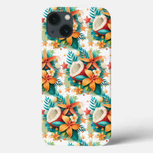 Case-Mate iPhone Case noix de coco aux fleurs et coquilles