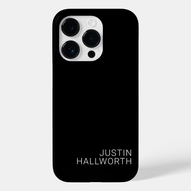 Coques Case-Mate iPhone Nom blanc moderne en noir (Verso)