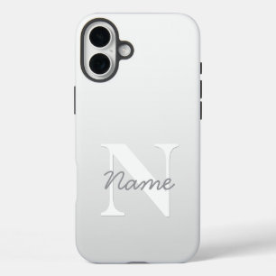 Coques iPhone 16 Plus Nom cursif ou autre texte avec monogramme   Dégrad