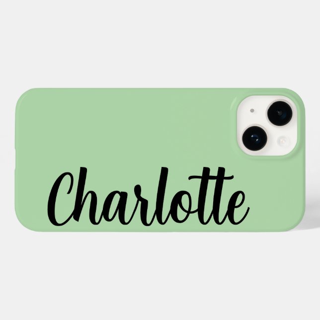 Coques Case-Mate iPhone Nom customisé Design Moderne Minimal Mint Vert (Verso (horizontal))