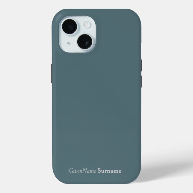 Coques Case-Mate iPhone Nom customisé Marbre élégant Bleu Cadet gris (Verso)